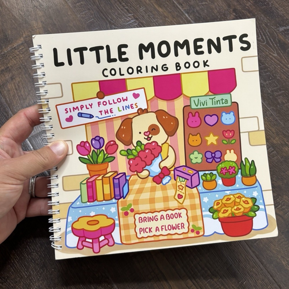 Little Moments Color By Line Coloring Book Vibrant Outlines for Calm & Cozy Day